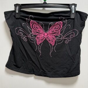 Baby Tee Fairy Tube Top Shirt Moto Grunge Kawaii Cute Witchy Gorg Sz L Soly Hux